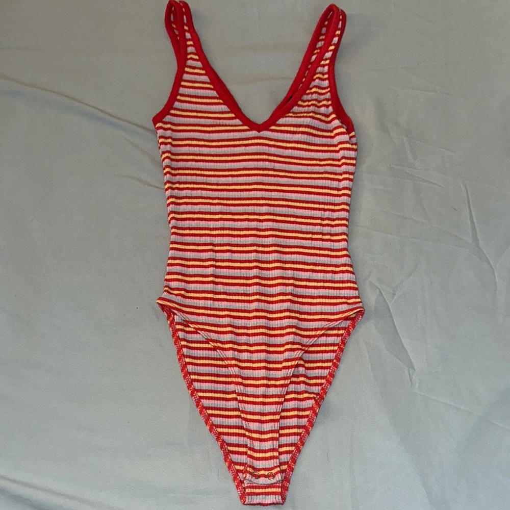 Red Striped Bodysuit